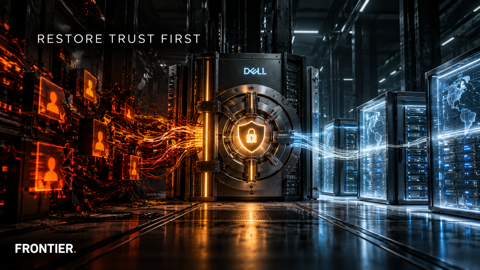 Frontier editorial hero for Dell cyber resilience: Restore Trust First