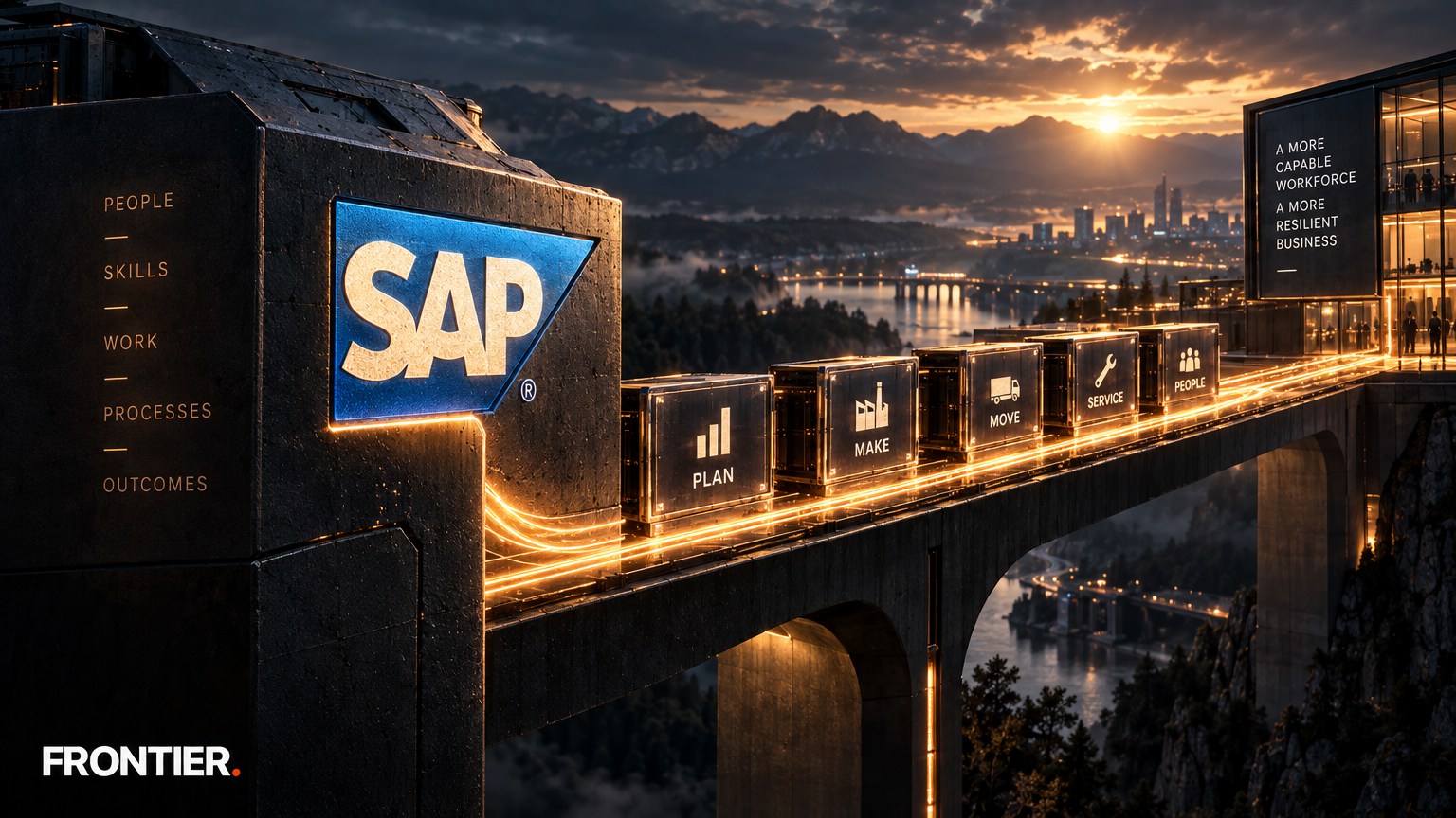 Frontier editorial art for SAP’s Joule Expansion and TechWolf Deal Demand Limits on Enterprise Autonomy