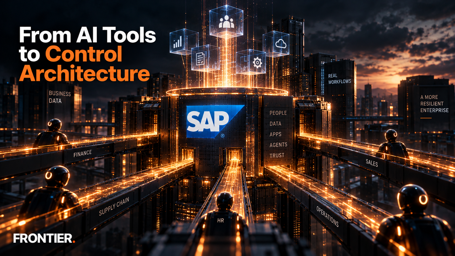Frontier editorial art for SAP’s Agent Expansion Moves the CIO Choice From AI Tools to Control Architecture