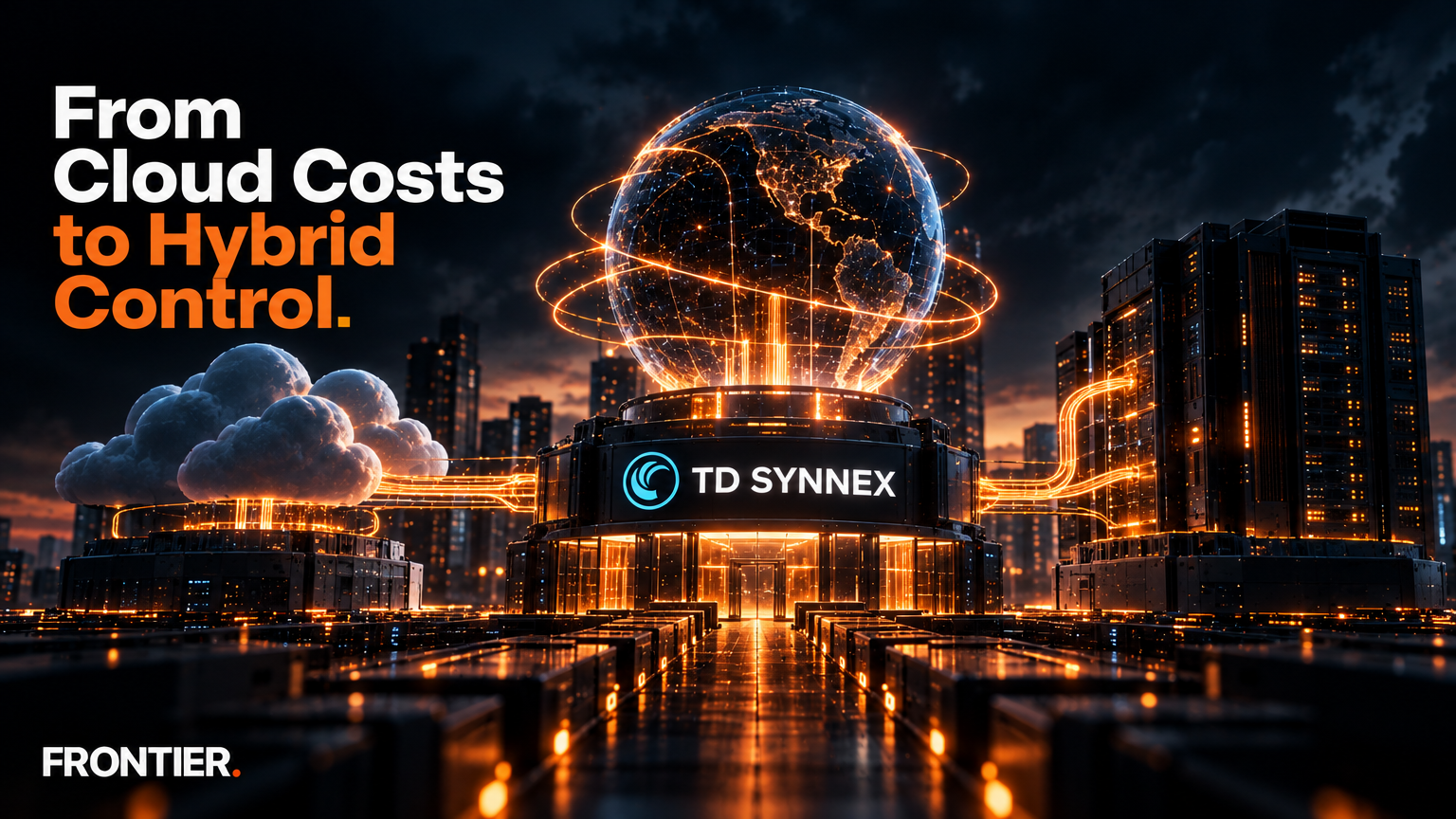 Frontier editorial art for TD SYNNEX Launches FinOps Fusion as AI Pushes FinOps Toward a Hybrid Economic Control Plane